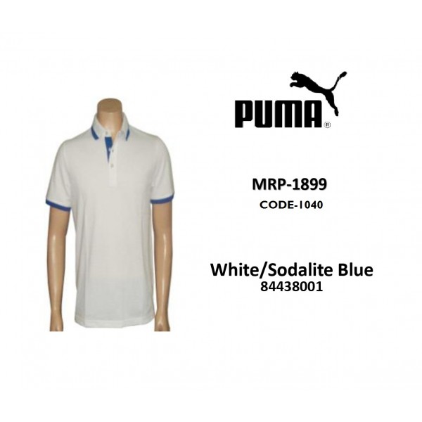 Puma Tshirt Polo White /Blue Color Line